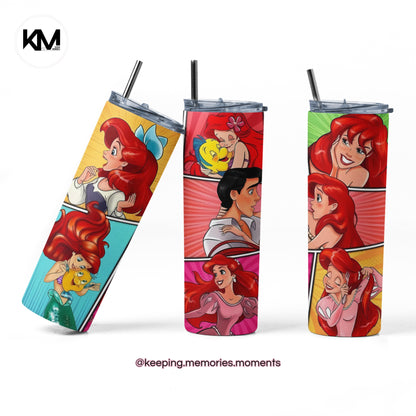 Little Mermaid & Prince Eric 20oz.  Skinny Tumbler