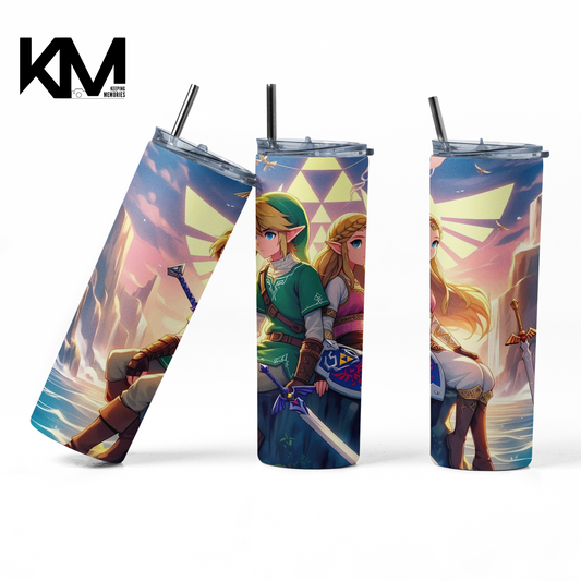 Link & Zelda. Skinny Tumbler 20oz